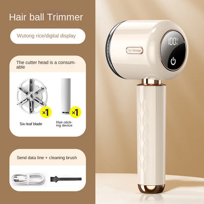 Fuzz Trimmer with Digital Display for Home Use, Rechargeable Sweater Defuzzer and Hair Remover 2-in-1