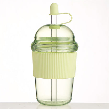 630ML straw cup (with lid/straw) – coffee, milk, tea, water, juice; Ins-style, office-friendly