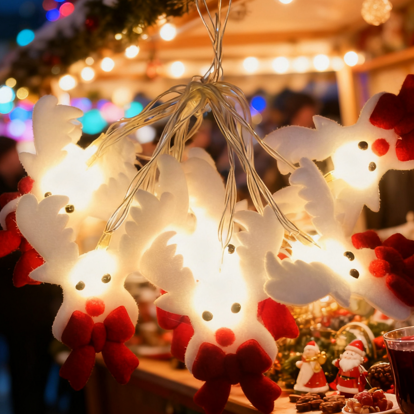 Non woven deer Christmas light LED string