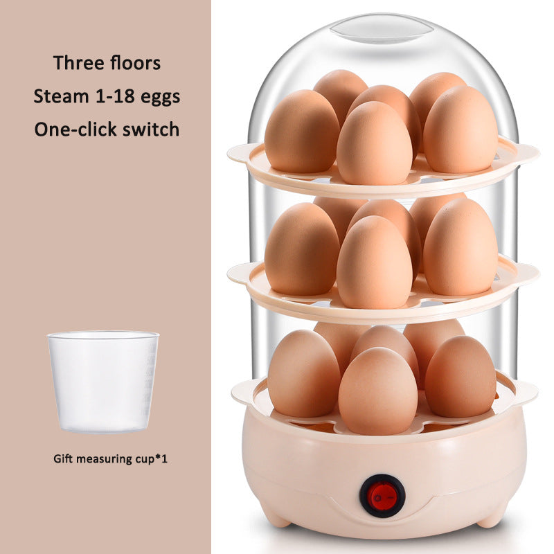 Egg Cooker Anti-Dry Burn Small Steamed Egg Machine Mini Egg Boiler Household Breakfast Gadget