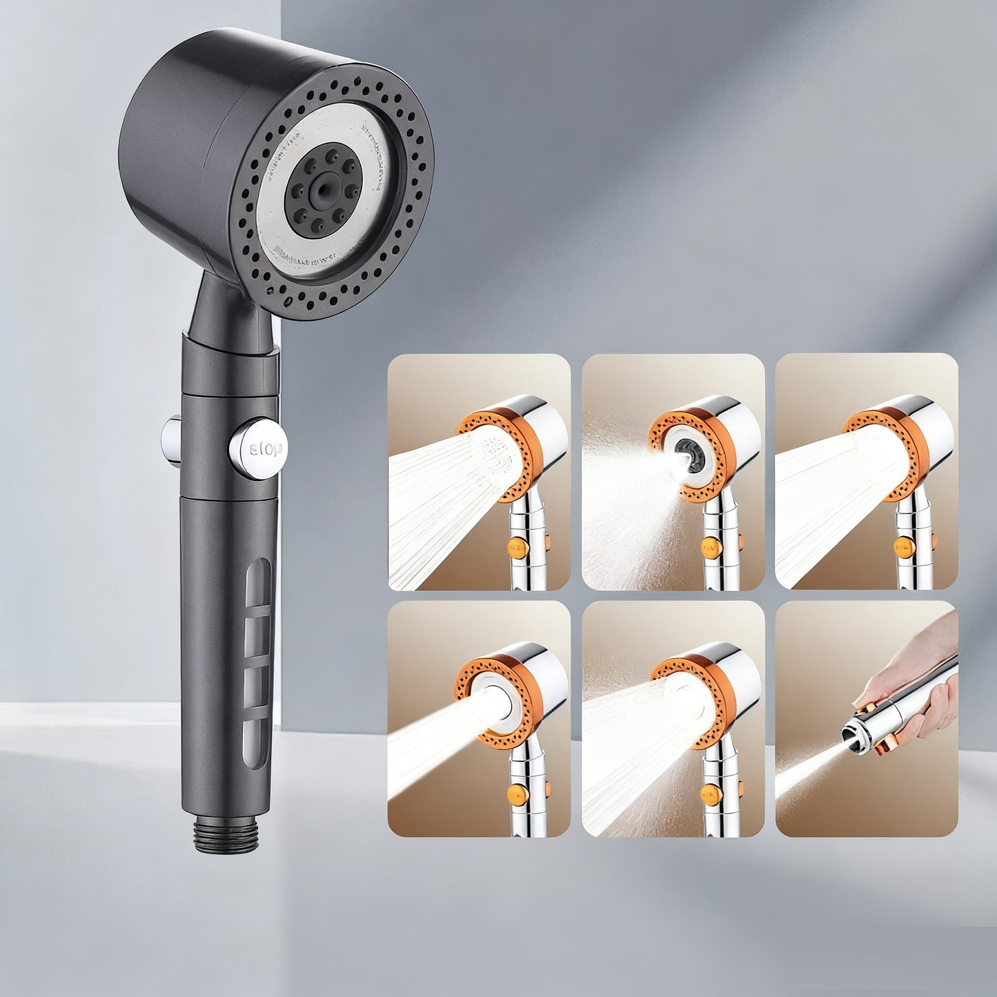 Upgraded shower showerhead with enhanced pressure and a handheld filter nozzle for showering and bathing