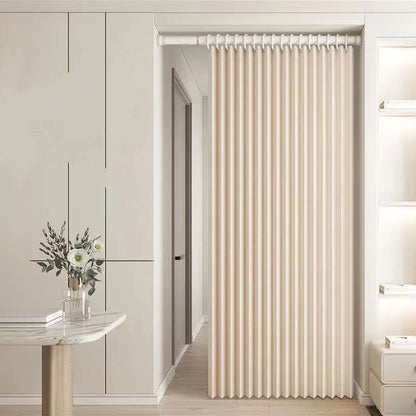 Folding door curtain without punching bathroom windproof invisible windproof thickened