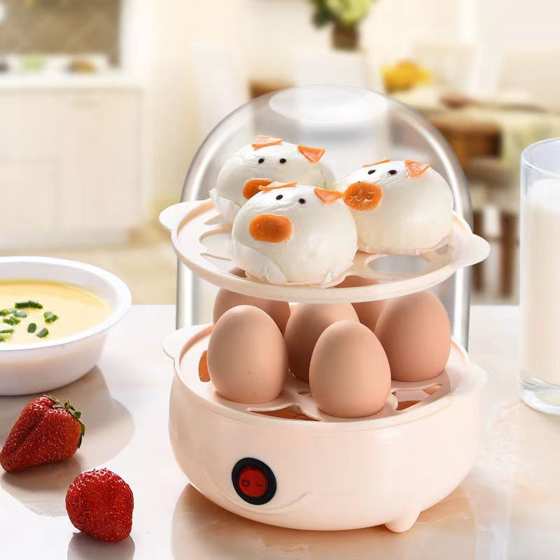 Egg Cooker Anti-Dry Burn Small Steamed Egg Machine Mini Egg Boiler Household Breakfast Gadget