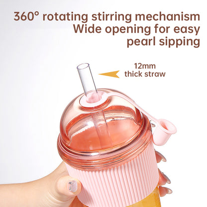 630ML straw cup (with lid/straw) – coffee, milk, tea, water, juice; Ins-style, office-friendly