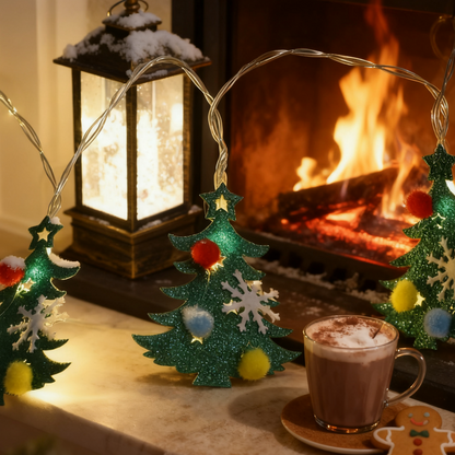 Non woven Christmas tree Christmas lights LED light string