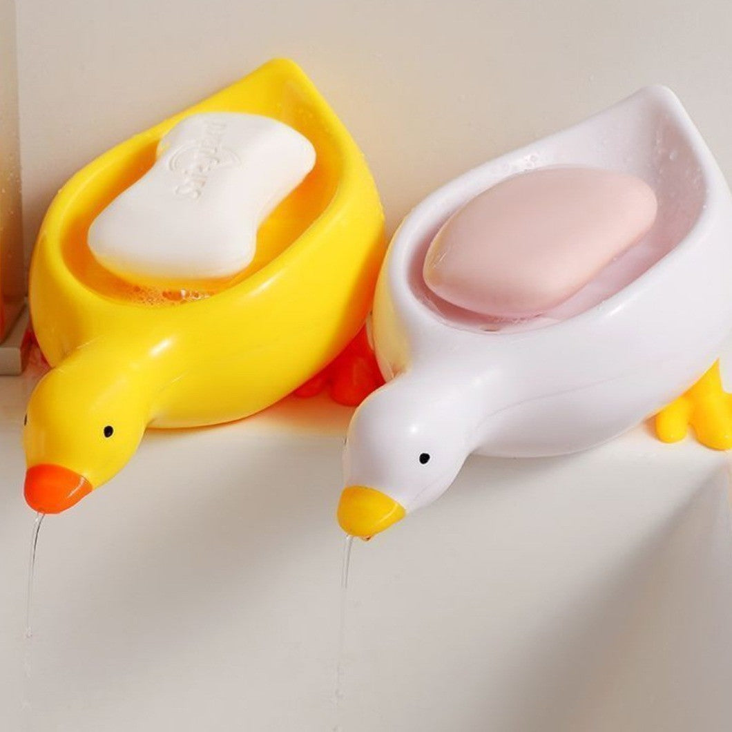 Cute little yellow duck soap box draining toilet sink new soap box