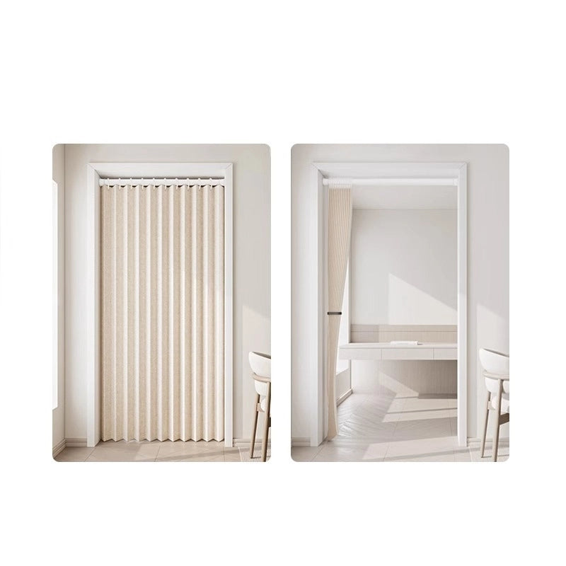 Folding door curtain without punching bathroom windproof invisible windproof thickened