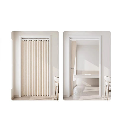 Folding door curtain without punching bathroom windproof invisible windproof thickened