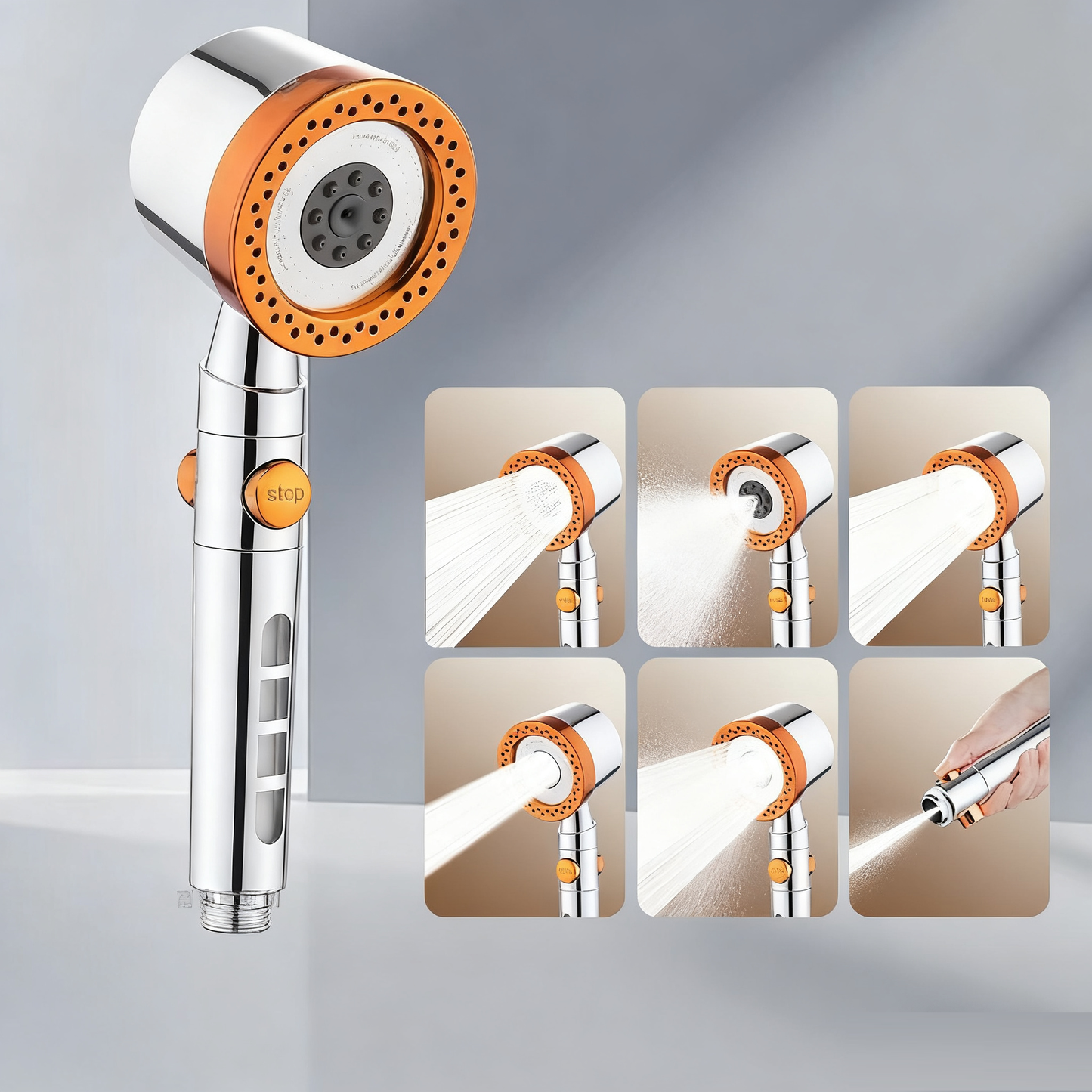 Upgraded shower showerhead with enhanced pressure and a handheld filter nozzle for showering and bathing