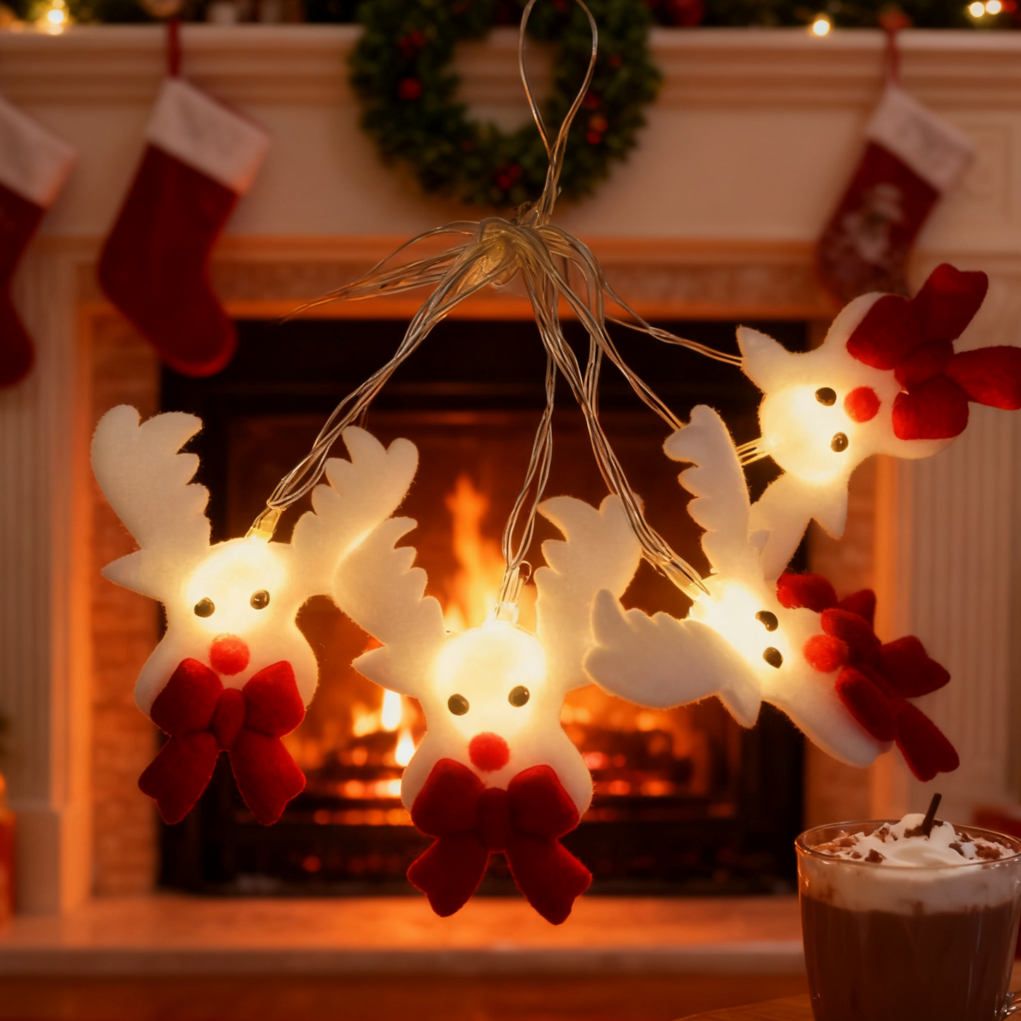 Non woven deer Christmas light LED string