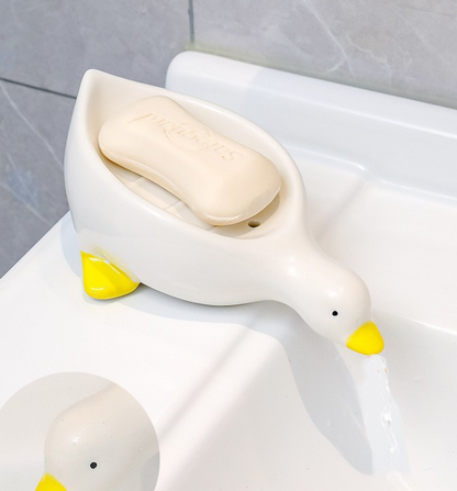 Cute little yellow duck soap box draining toilet sink new soap box