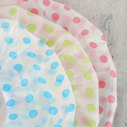 Thickened Shower Cap Wholesale Non-disposable Waterproof Polka Dot PVC Adult Bath Cap PE Oil-proof